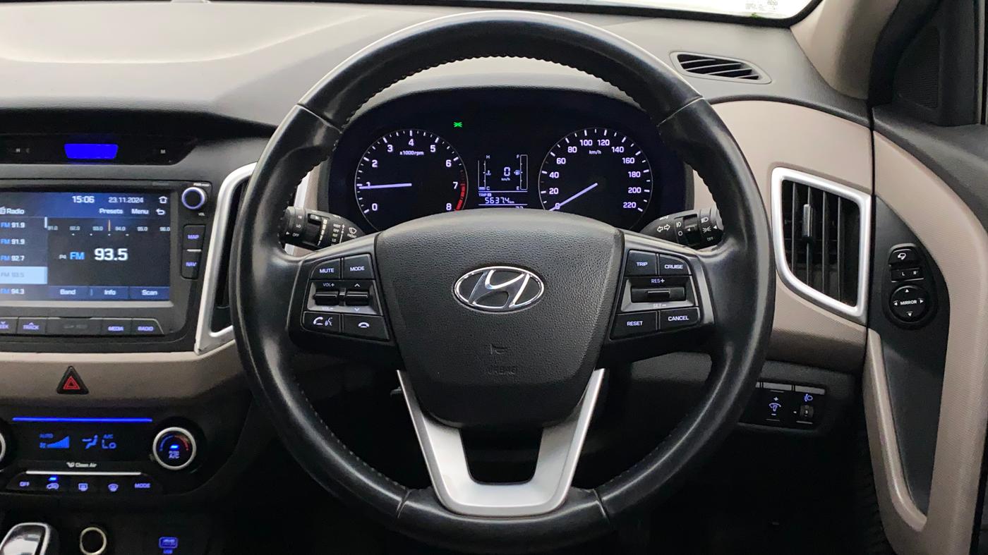 2018 Hyundai Creta SX AT 1.6 PETROL, CNG, Automatic, 41,028 km, Steering Wheel Close Up