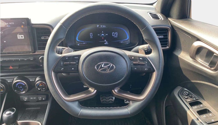 2023 Hyundai VENUE SX(O) 1.0 Turbo DCT Knight Edition, Petrol, Automatic, 9,298 km, Steering Wheel Close Up