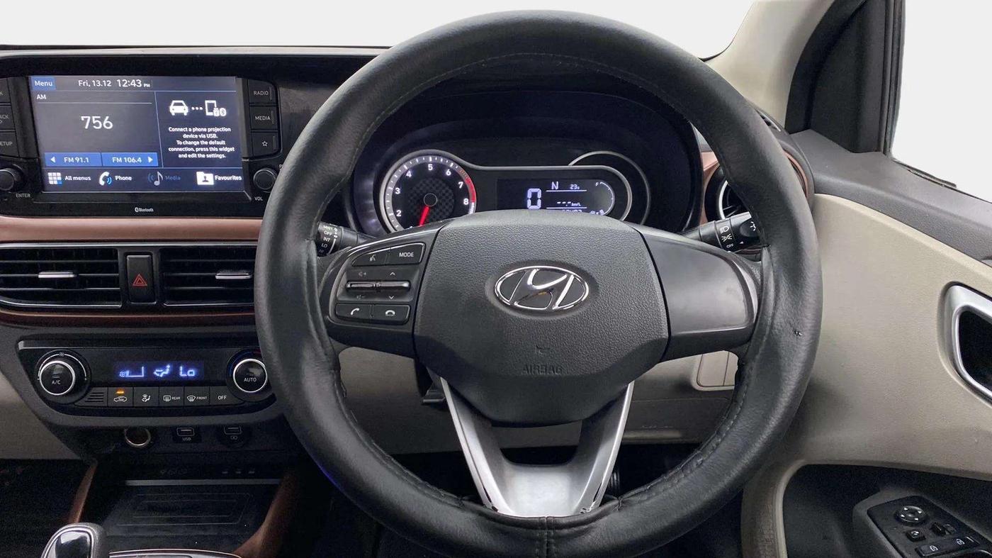 2020 Hyundai AURA SX PLUS 1.2 AMT, Petrol, Automatic, 57,728 km, Steering Wheel Close Up