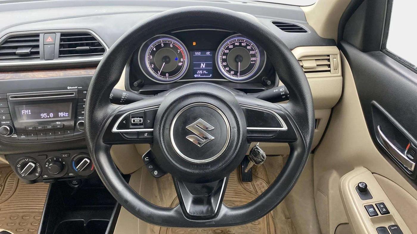 2019 Maruti Dzire VXI AMT, Petrol, Automatic, 22,614 km, Steering Wheel Close Up