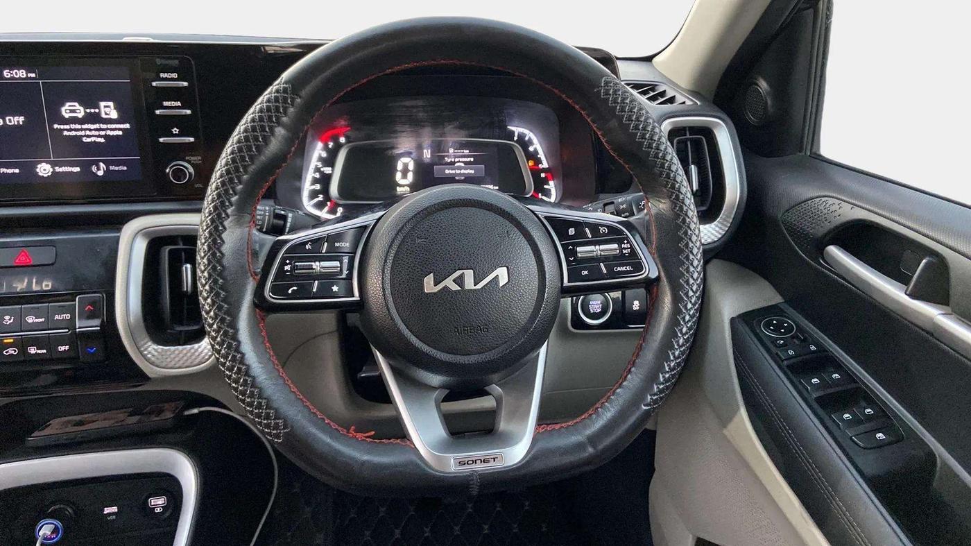 2022 KIA SONET HTX 1.0 IMT, Petrol, Manual, 25,904 km, Steering Wheel Close Up