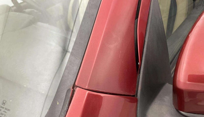 2019 Honda Amaze 1.2L I-VTEC S, Petrol, Manual, 24,145 km, Left A pillar - Paint is slightly faded