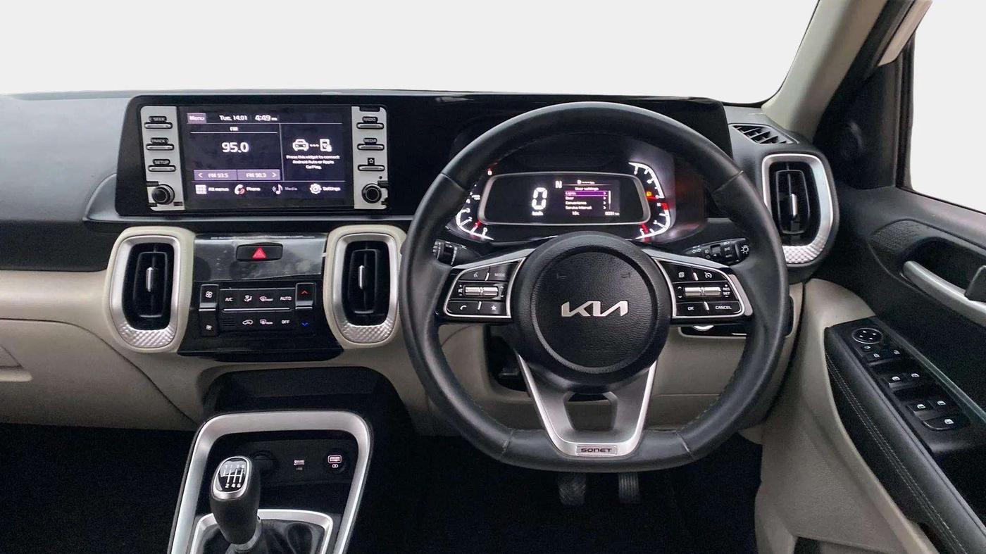 2022 KIA SONET HTX 1.0 IMT, Petrol, Manual, 8,109 km, Steering Wheel Close Up