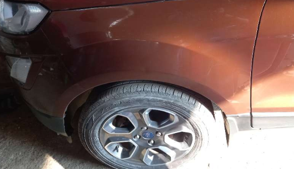 2018 Ford Ecosport TITANIUM + 1.5L PETROL AT, Petrol, Automatic, 84,206 km, Left fender - Slightly dented