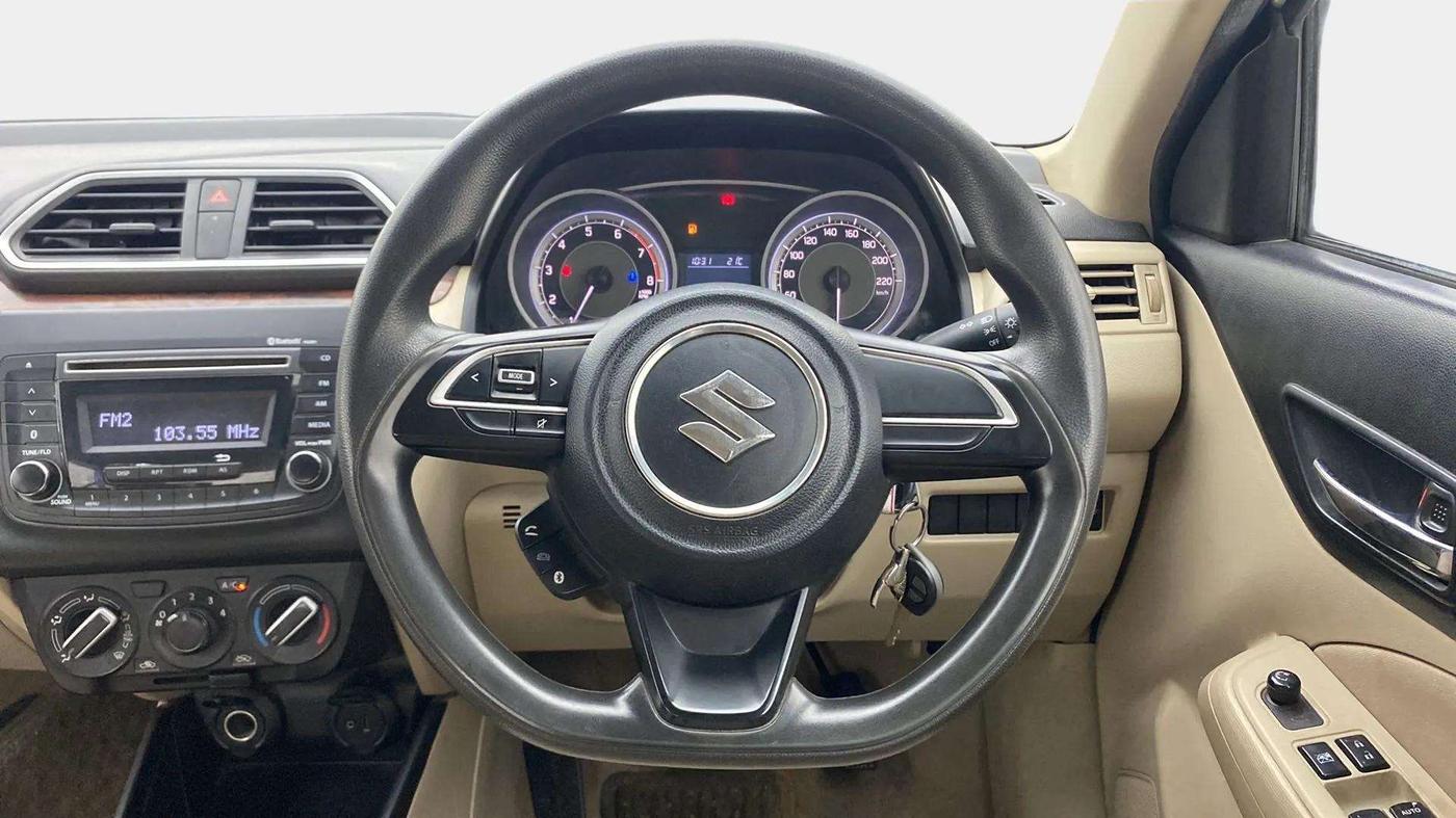2019 Maruti Dzire VXI AMT, Petrol, Automatic, 69,889 km, Steering Wheel Close Up