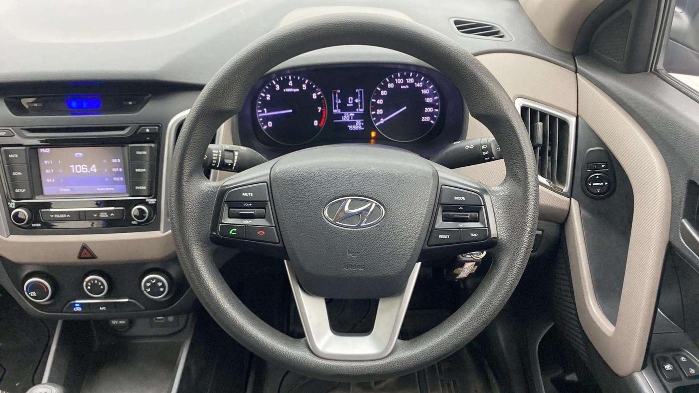 2018 Hyundai Creta E PLUS 1.6 PETROL, Petrol, Manual, 75,966 km, Steering Wheel Close Up