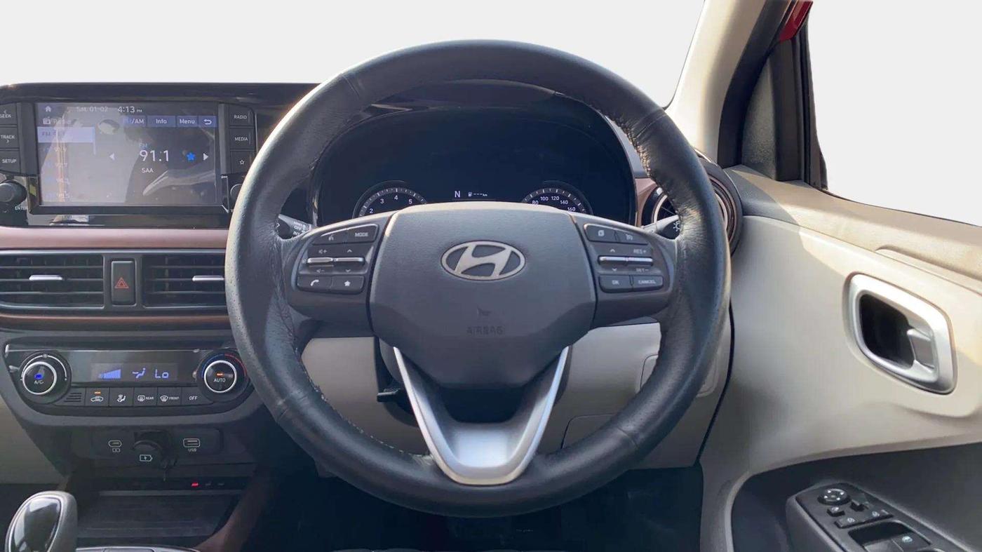 2023 Hyundai AURA SX PLUS 1.2 AMT, Petrol, Automatic, 10,604 km, Steering Wheel Close Up