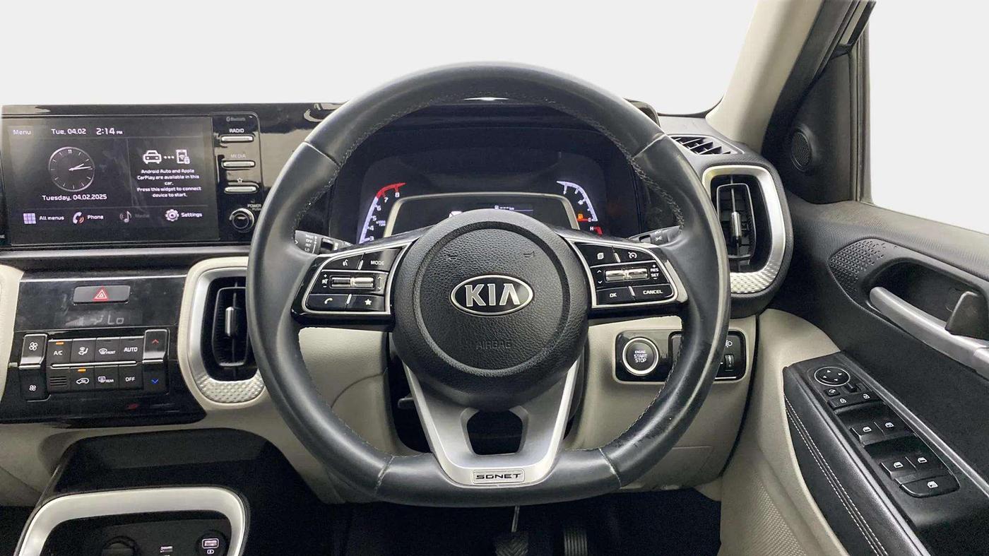 2021 KIA SONET HTX 1.0 IMT, Petrol, Manual, 32,503 km, Steering Wheel Close Up