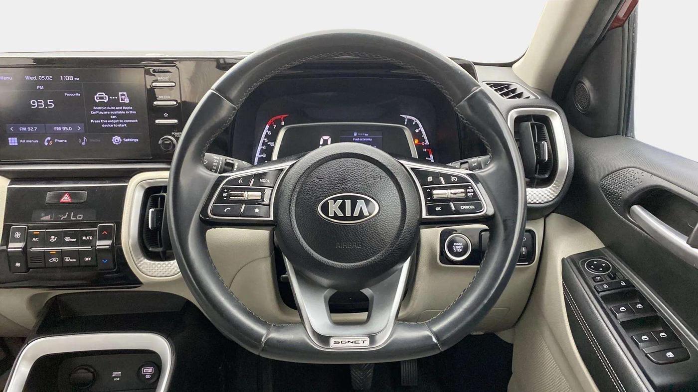 2020 KIA SONET HTX 1.0 IMT, Petrol, Manual, 38,704 km, Steering Wheel Close Up