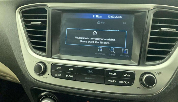 2019 Hyundai Verna 1.6 VTVT SX, Petrol, Manual, 38,781 km, Infotainment system - GPS Card not working/missing