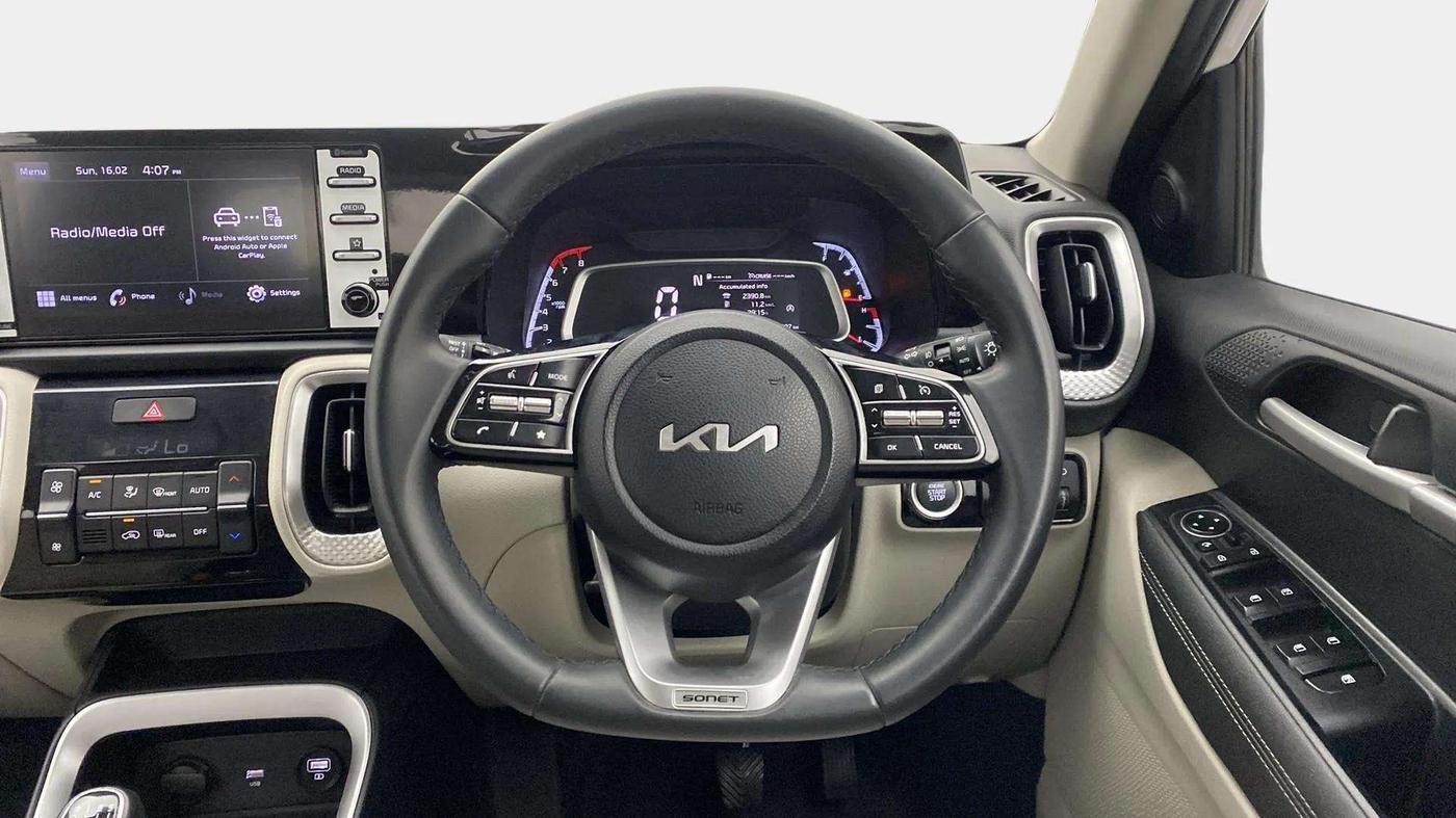 2023 KIA SONET HTX 1.0 IMT, Petrol, Manual, 42,583 km, Steering Wheel Close Up