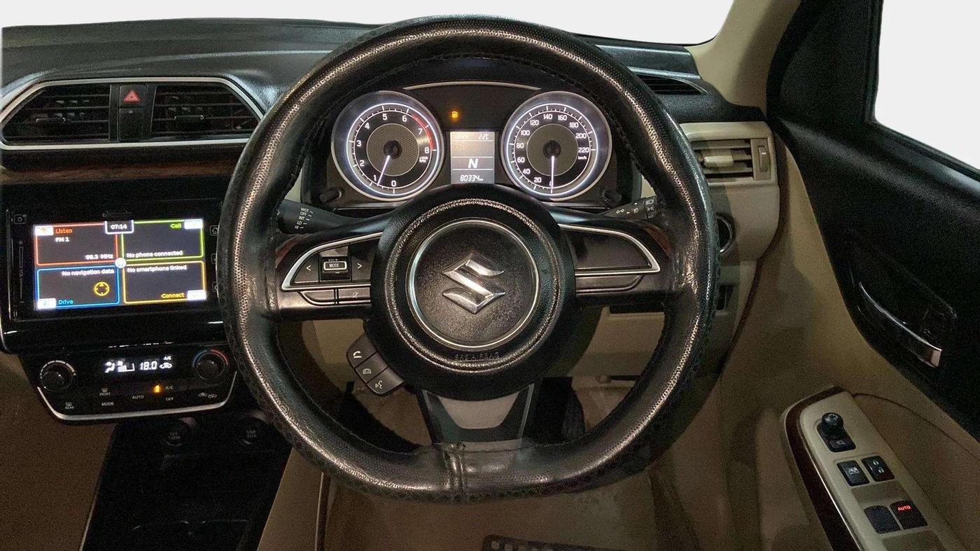 2018 Maruti Dzire ZXI PLUS AMT, Petrol, Automatic, 80,324 km, Steering Wheel Close Up