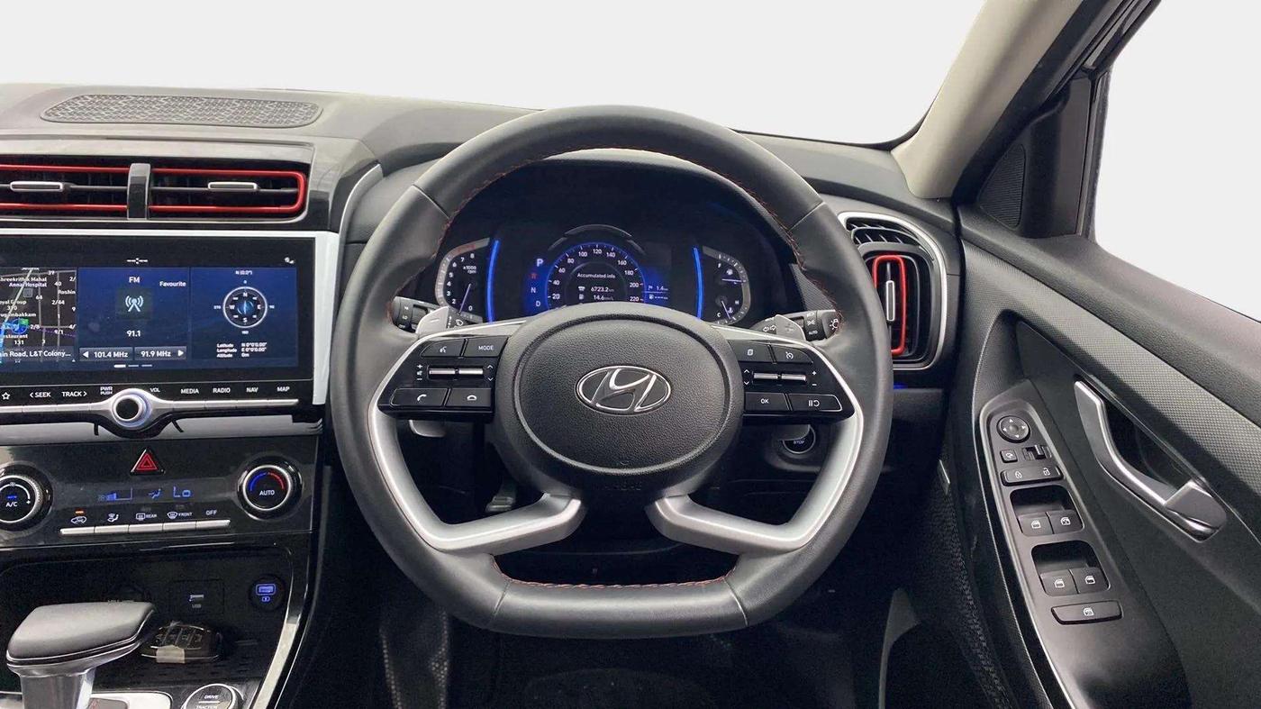 2022 Hyundai Creta SX (O) IVT KNIGHT 1.5 PETROL, Petrol, Automatic, 40,754 km, Steering Wheel Close Up
