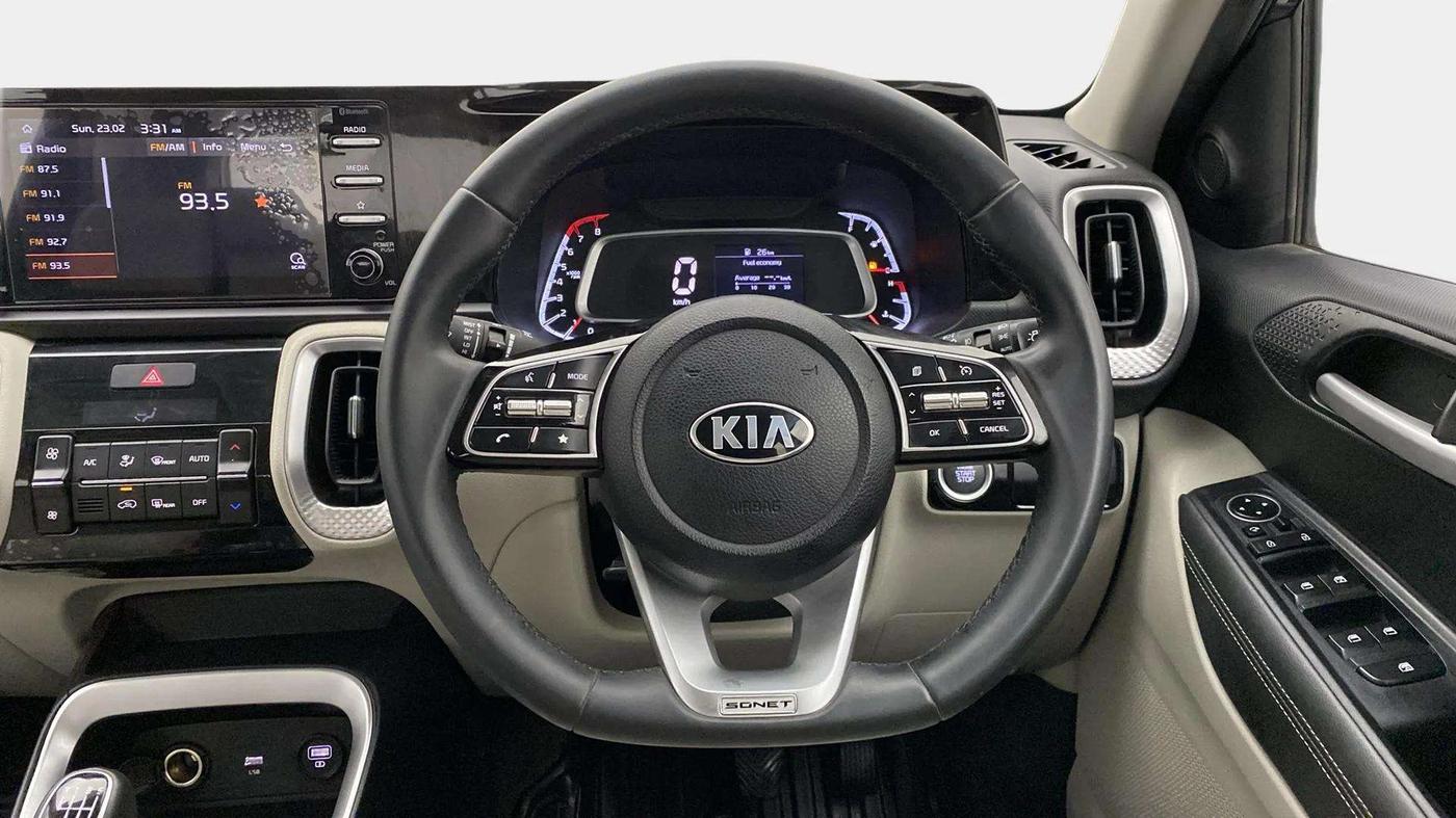 2020 KIA SONET HTX 1.0 IMT, Petrol, Manual, 23,589 km, Steering Wheel Close Up