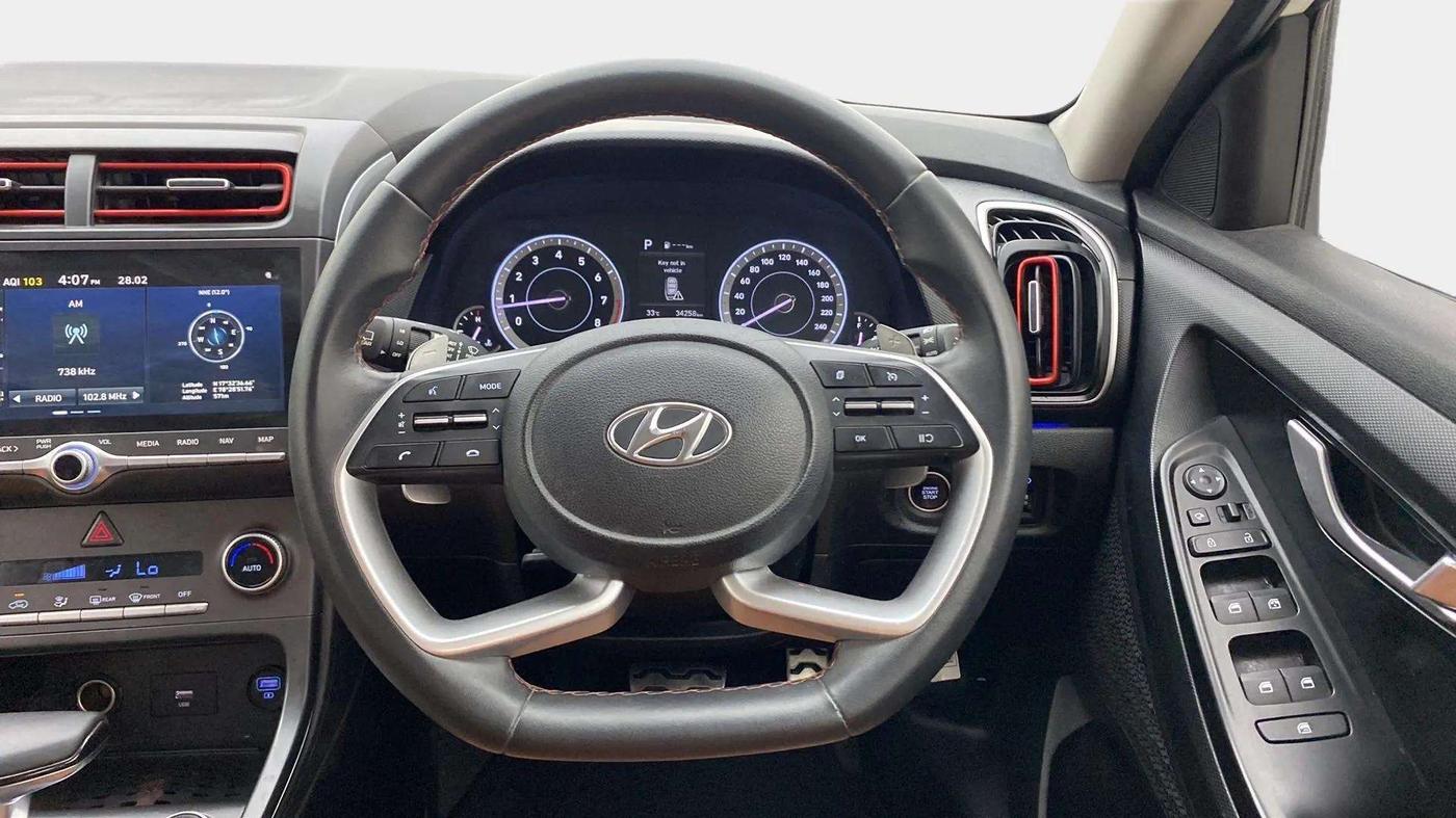 2021 Hyundai Creta SX 1.4 TURBO DCT, Petrol, Automatic, 35,180 km, Steering Wheel Close Up