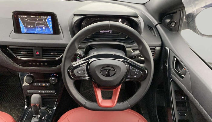 2023 Tata NEXON XZA PLUS LUX SUNROOF RED DARK PETROL, Petrol, Automatic, 9,454 km, Steering Wheel Close Up