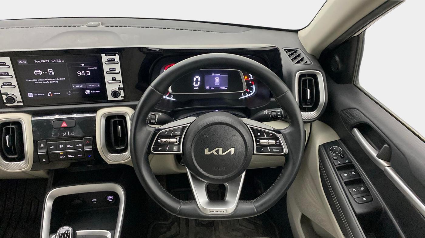 2022 KIA SONET HTX 1.0 IMT, Petrol, Manual, 20,342 km, Steering Wheel Close Up