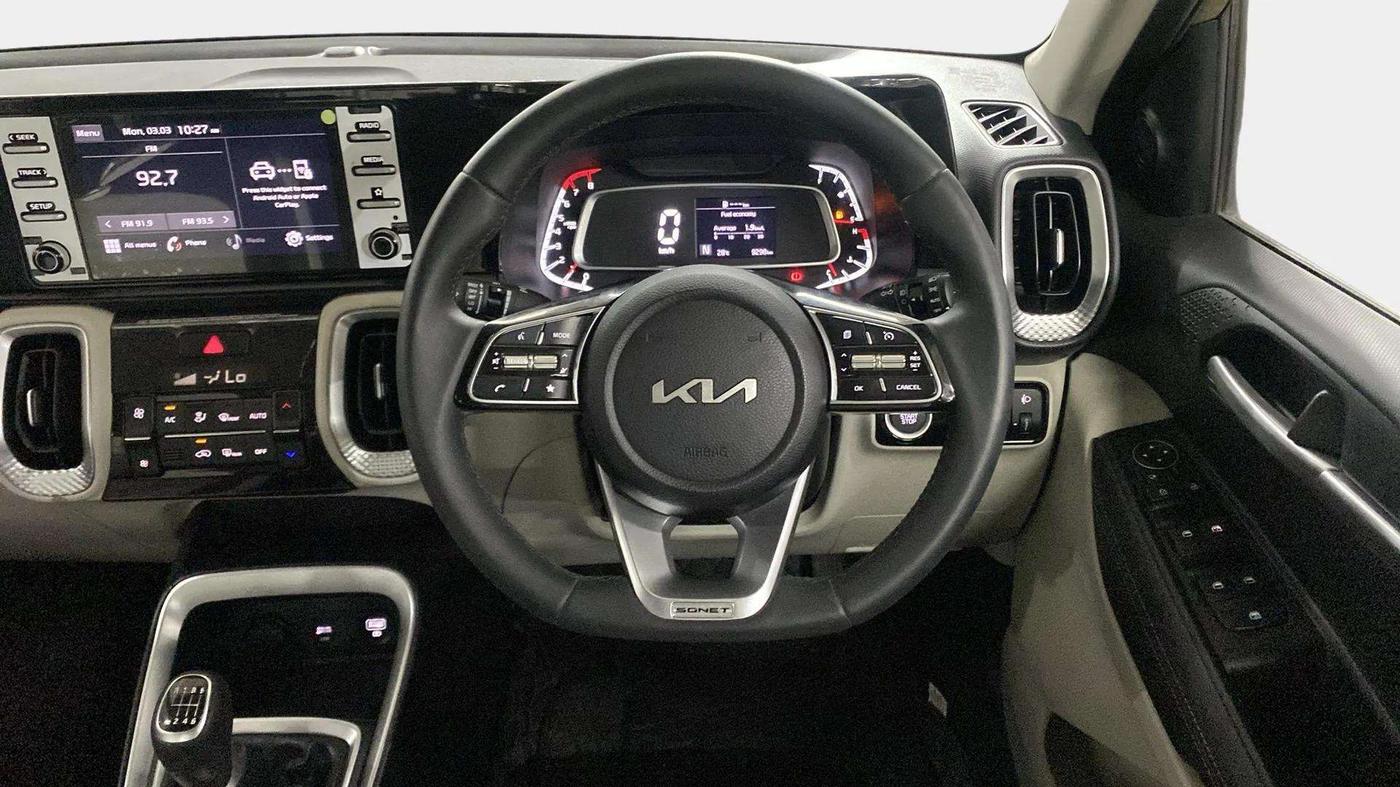 2021 KIA SONET HTX 1.0 IMT, Petrol, Manual, 9,575 km, Steering Wheel Close Up