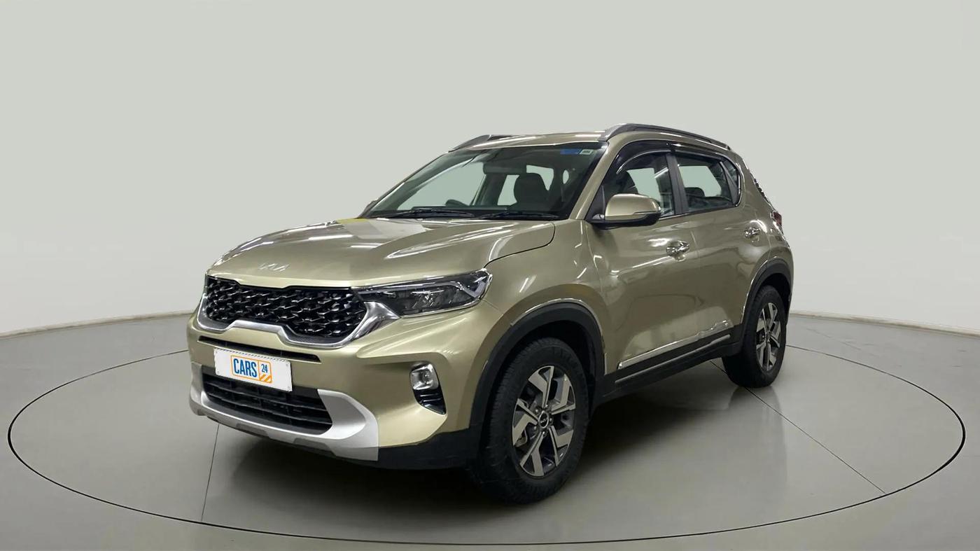 2021 KIA SONET HTX 1.0 IMT, Petrol, Manual, 9,575 km, Left Front Diagonal