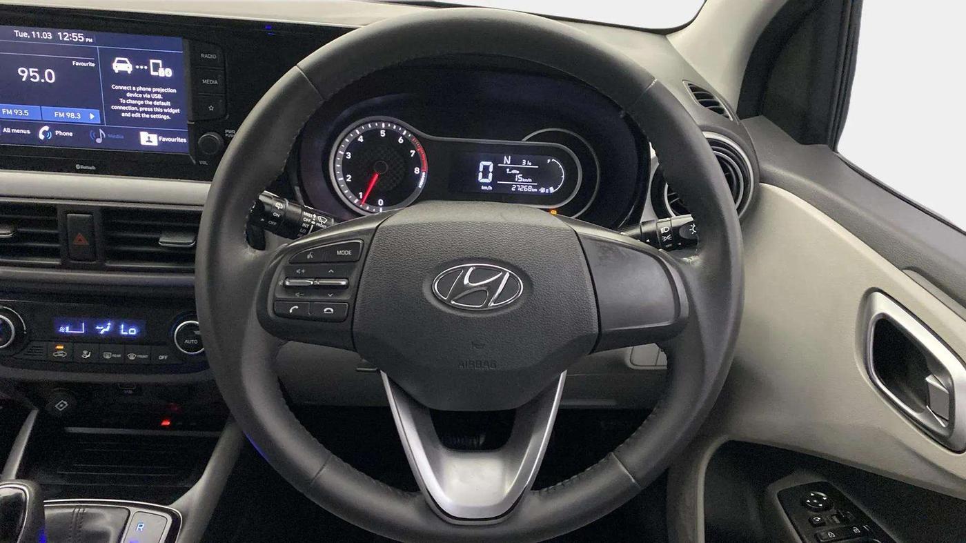 2021 Hyundai GRAND I10 NIOS ASTA AMT 1.2 KAPPA VTVT, Petrol, Automatic, 27,410 km, Steering Wheel Close Up