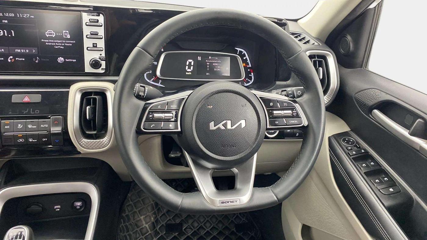 2023 KIA SONET HTX 1.5 DIESEL IMT, Diesel, Manual, 14,110 km, Steering Wheel Close Up