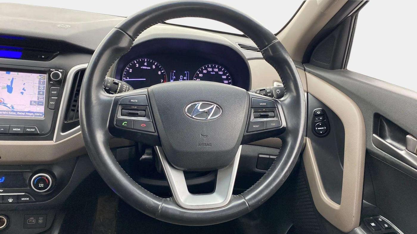 2018 Hyundai Creta SX PLUS AT 1.6 PETROL, Petrol, Automatic, 82,758 km, Steering Wheel Close Up