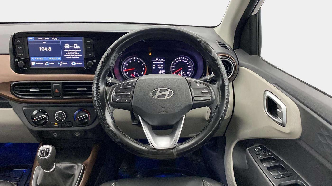 2023 Hyundai AURA SX 1.2 CNG, CNG, Manual, 42,558 km, Steering Wheel Close Up