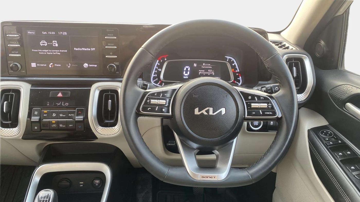 2023 KIA SONET HTX 1.0 IMT, Petrol, Manual, 14,677 km, Steering Wheel Close Up