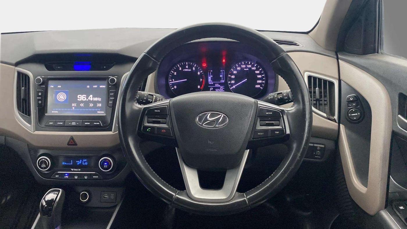 2017 Hyundai Creta SX PLUS AT 1.6 PETROL, Petrol, Automatic, 50,431 km, Steering Wheel Close Up