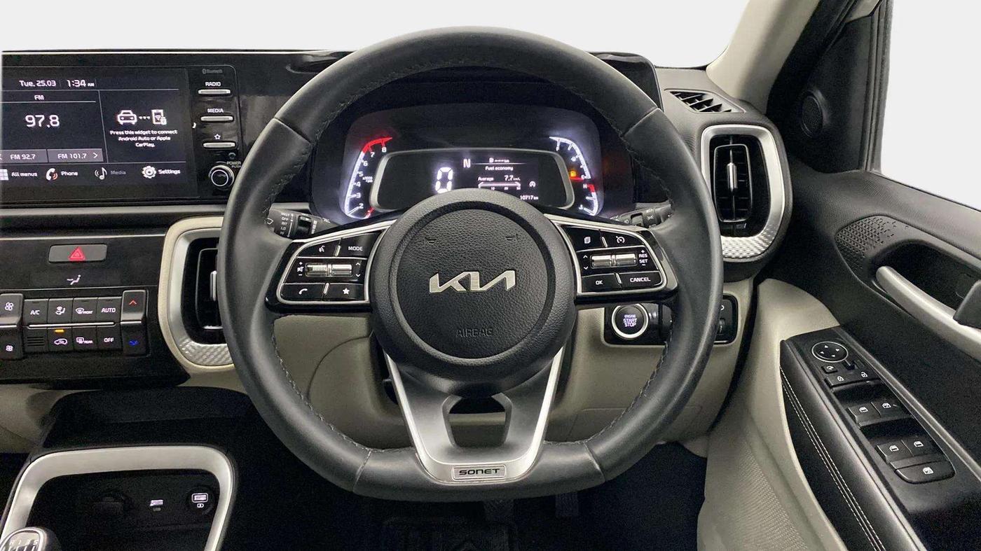 2023 KIA SONET HTX ANNIVERSARY EDITION 1.0 IMT, Petrol, Manual, 10,709 km, Steering Wheel Close Up