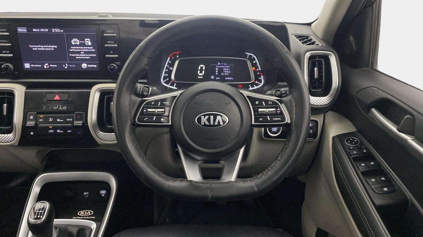 2021 KIA SONET HTX 1.0 IMT, Petrol, Manual, 67,260 km, Steering Wheel Close Up