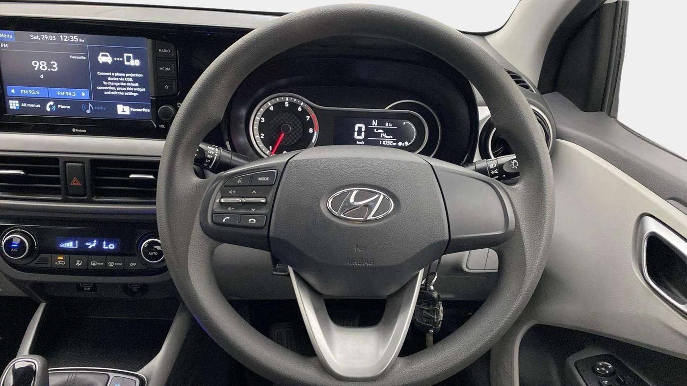2019 Hyundai Grand i10 SPORTZ AT 1.2 KAPPA VTVT, Petrol, Automatic, 10,983 km, Steering Wheel Close Up