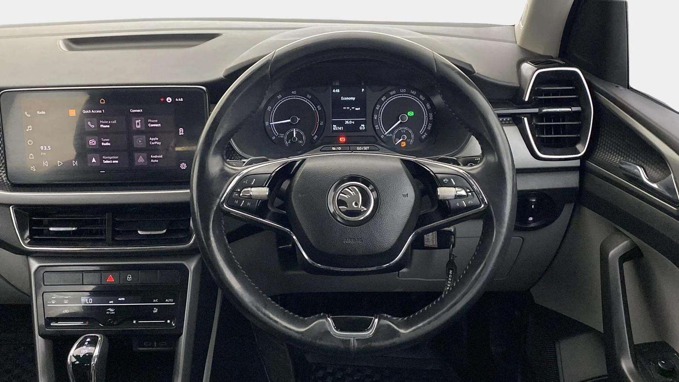 2021 Skoda KUSHAQ AMBITION 1.0L TSI AT, Petrol, Automatic, 65,704 km, Steering Wheel Close Up