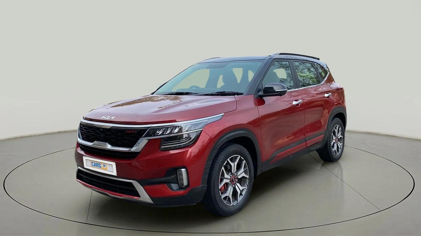 2021 KIA SELTOS GTX PLUS 1.4 PETROL DCT DUAL TONE, Petrol, Automatic, 24,223 km, Left Front Diagonal