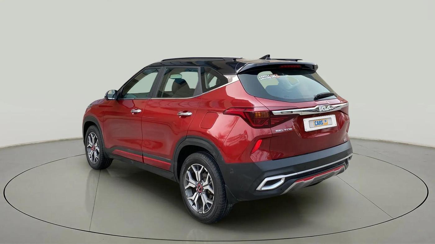 2021 KIA SELTOS GTX PLUS 1.4 PETROL DCT DUAL TONE, Petrol, Automatic, 24,223 km, Left Back Diagonal