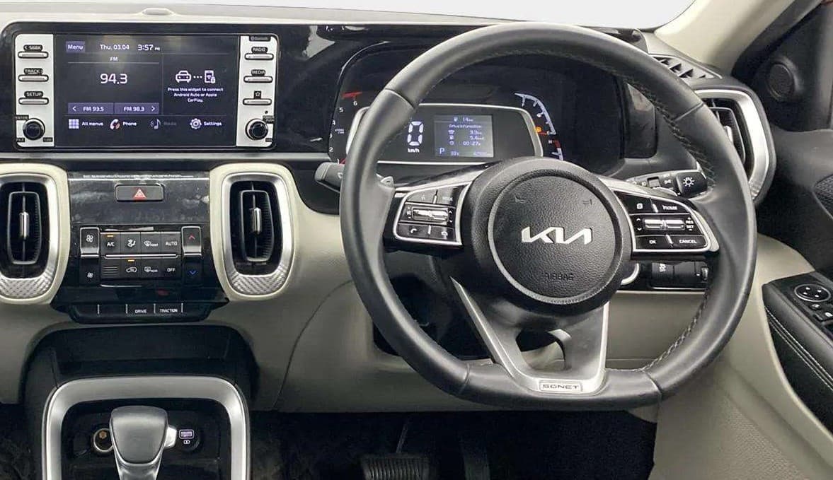 2022 KIA SONET HTX 1.5 AT, Diesel, Automatic, 43,394 km, Steering Wheel Close Up