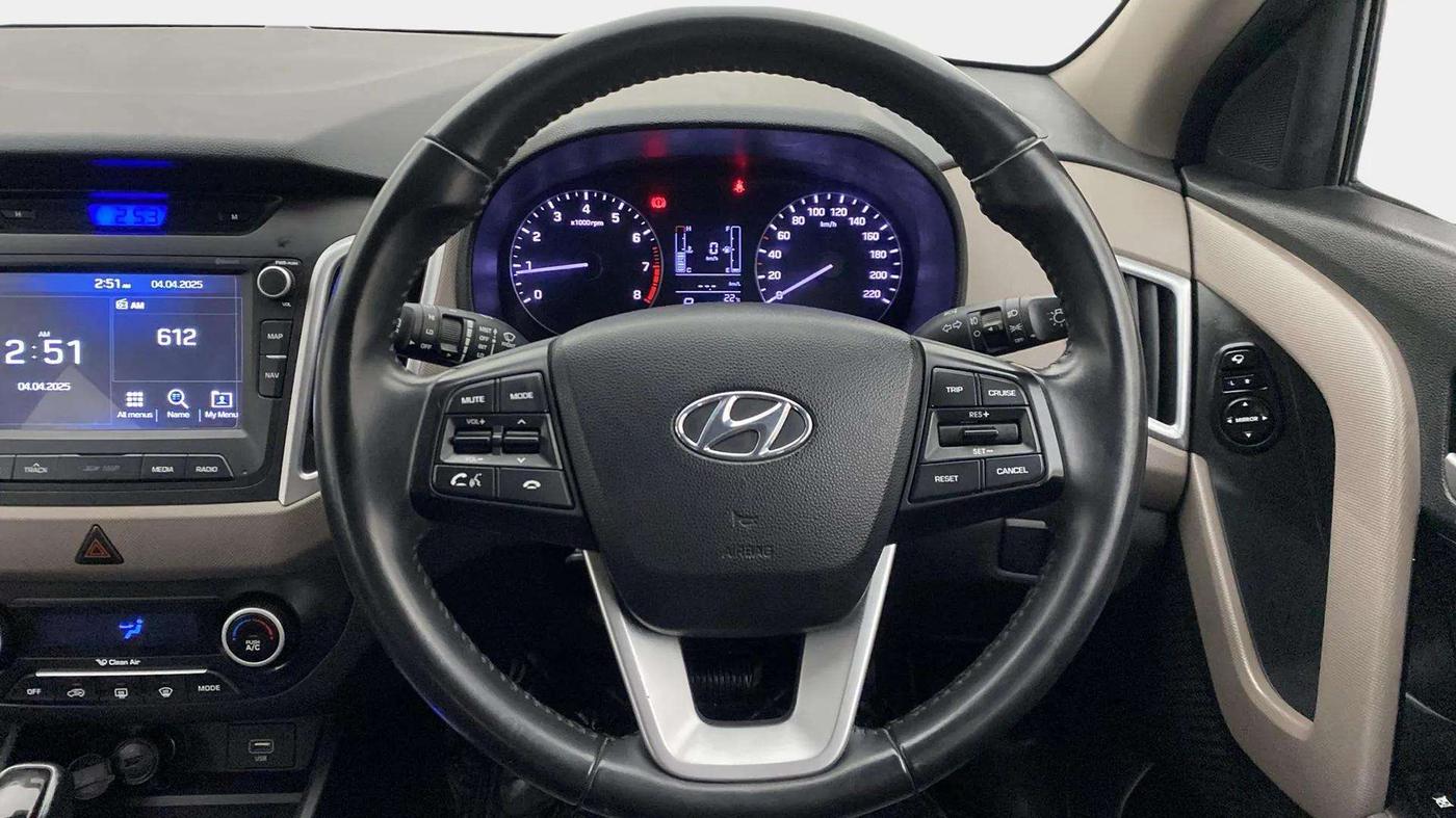2018 Hyundai Creta SX AT 1.6 PETROL, Petrol, Automatic, 34,900 km, Steering Wheel Close Up