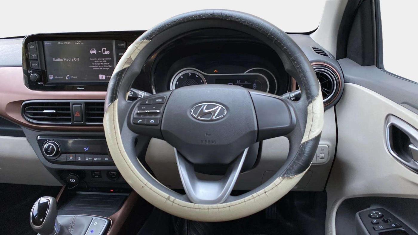 2021 Hyundai AURA SX PLUS 1.2 AMT, Petrol, Automatic, 20,928 km, Steering Wheel Close Up