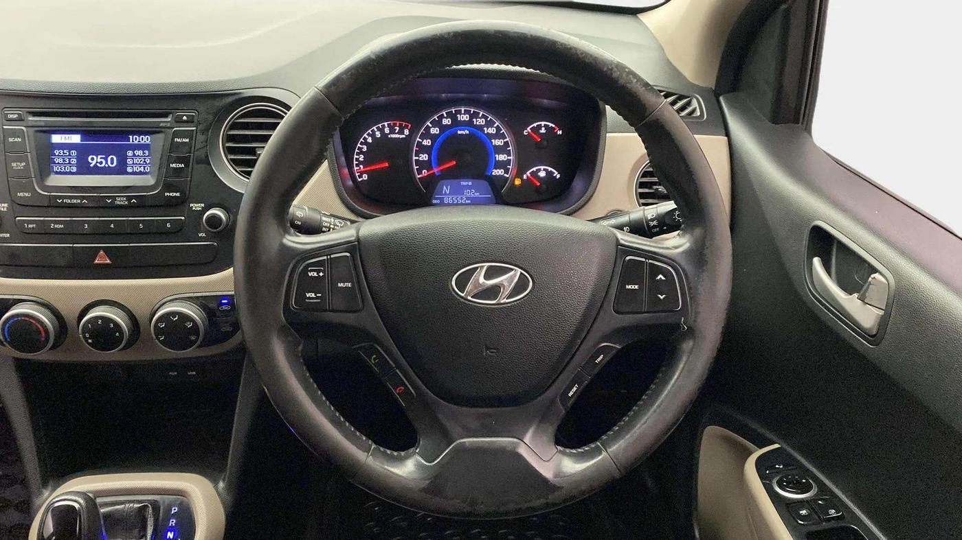 2015 Hyundai Grand i10 ASTA AT 1.2 KAPPA VTVT, Petrol, Automatic, 86,542 km, Steering Wheel Close Up