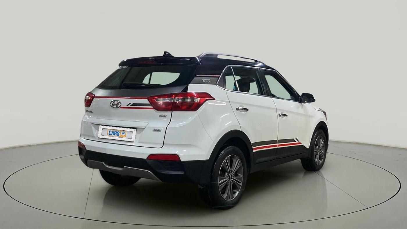 2016 Hyundai Creta SX PLUS  ANNIVERSARY EDITION 1.6 DIESEL, Diesel, Manual, 75,276 km, Right Back Diagonal