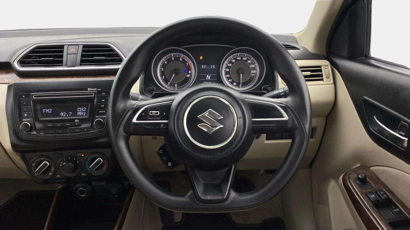 2019 Maruti Dzire VXI AMT, Petrol, Automatic, 77,826 km, Steering Wheel Close Up