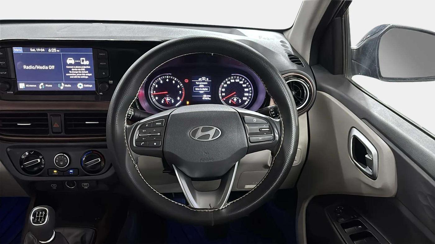2023 Hyundai AURA SX 1.2 CNG, CNG, Manual, 47,591 km, Steering Wheel Close Up