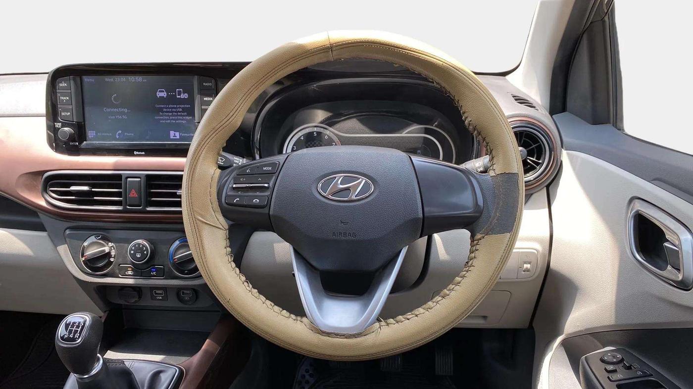 2022 Hyundai AURA SX 1.2, Petrol, Manual, 45,200 km, Steering Wheel Close Up