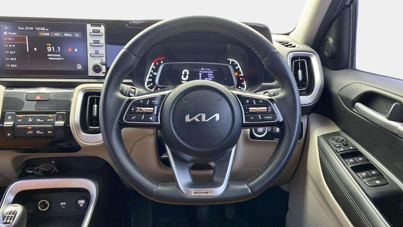 2022 KIA SONET HTX ANNIVERSARY EDITION 1.0 IMT, Petrol, Manual, 42,876 km, Steering Wheel Close Up