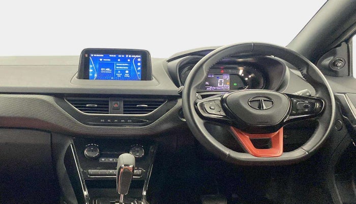 2023 Tata NEXON XZA PLUS LUX SUNROOF RED DARK PETROL, Petrol, Automatic, 20,383 km, Steering Wheel Close Up