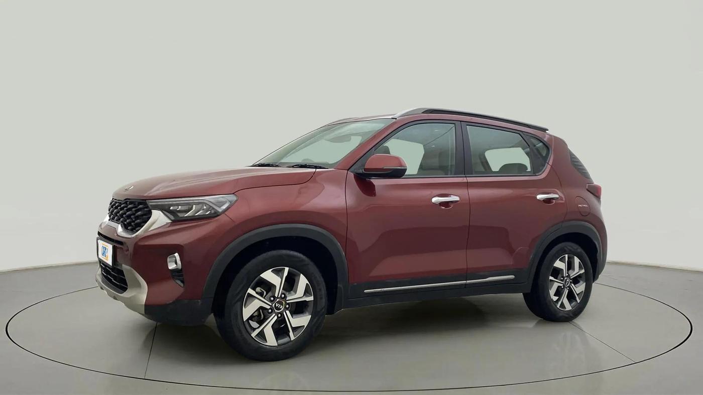 2021 KIA SONET HTX PLUS 1.0 IMT DUAL TONE, Petrol, Manual, 45,282 km, Left Front Diagonal