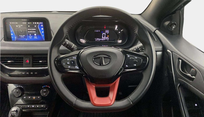 2023 Tata NEXON XZ PLUS LUX SUNROOF RED DARK PETROL, Petrol, Manual, 24,126 km, Steering Wheel Close Up