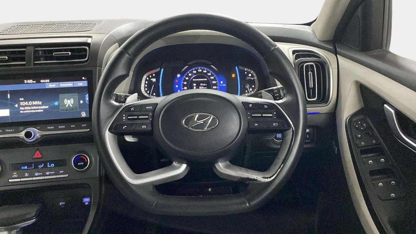 2020 Hyundai Creta SX (O) IVT 1.5 PETROL, Petrol, Automatic, 1,00,707 km, Steering Wheel Close Up