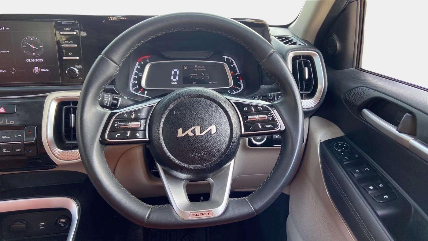 2022 KIA SONET HTX 1.0 IMT, Petrol, Manual, 18,612 km, Steering Wheel Close Up