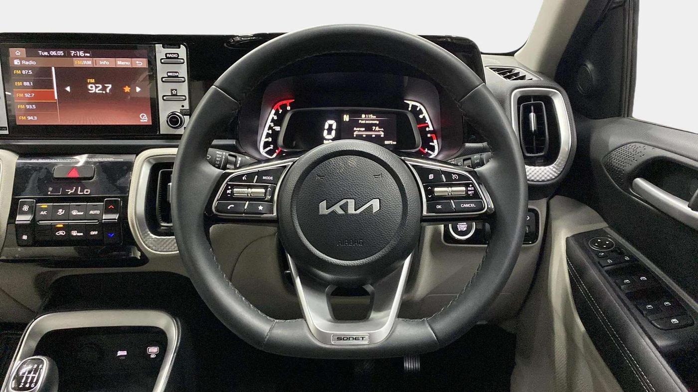 2023 KIA SONET HTX 1.0 IMT, Petrol, Manual, 8,942 km, Steering Wheel Close Up